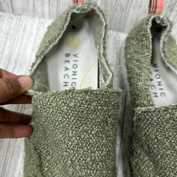 Vionic Malibu Women's Slip-on Comfort Shoe Army Green Boucle Size 8.5 - Picture 6 of 11